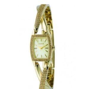 DKNY Women's Gold Plated Watch with rhinestones